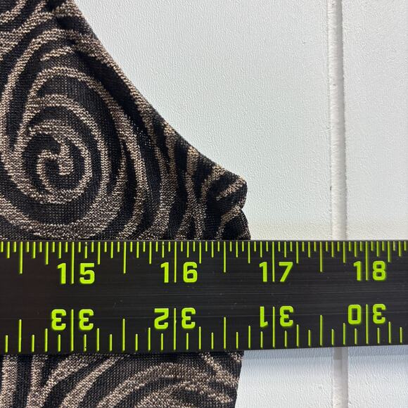 Vintage Van Tisse Womens Swirly Abstract Artsy Midi Dress Size L Stretchy 90s - Picture 5 of 6